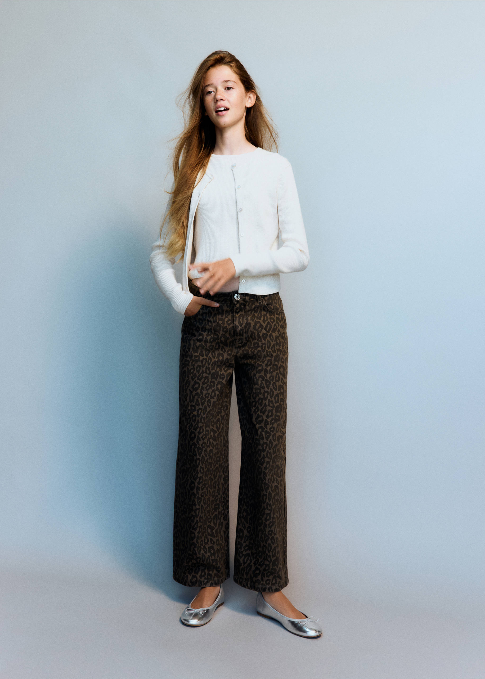 Wide leg animal print jeans - General plane, Brown. Ref: 37004419-00.