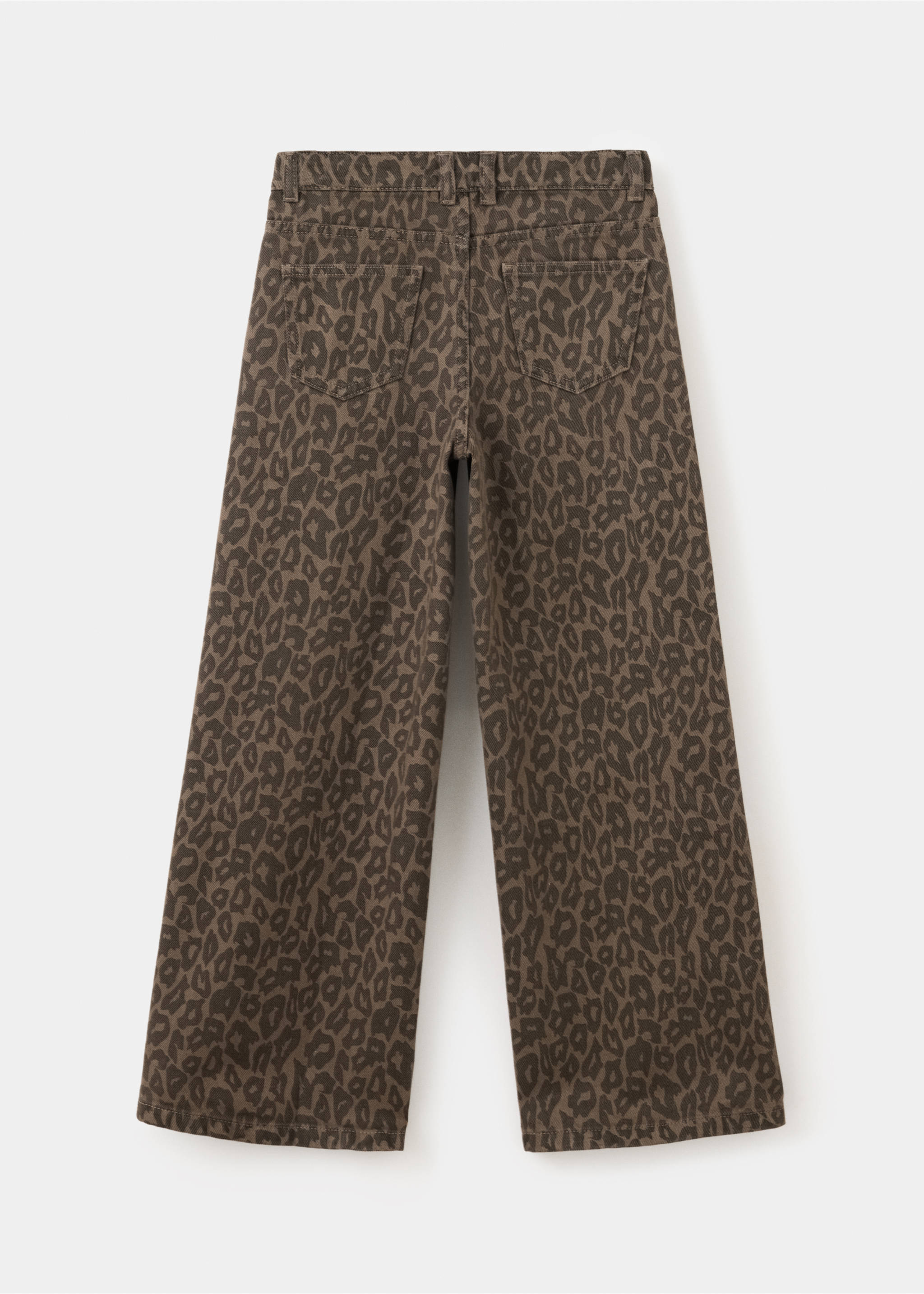 Wide leg animal print jeans - Reverse of the article, Brown. Ref: 37004419-00.