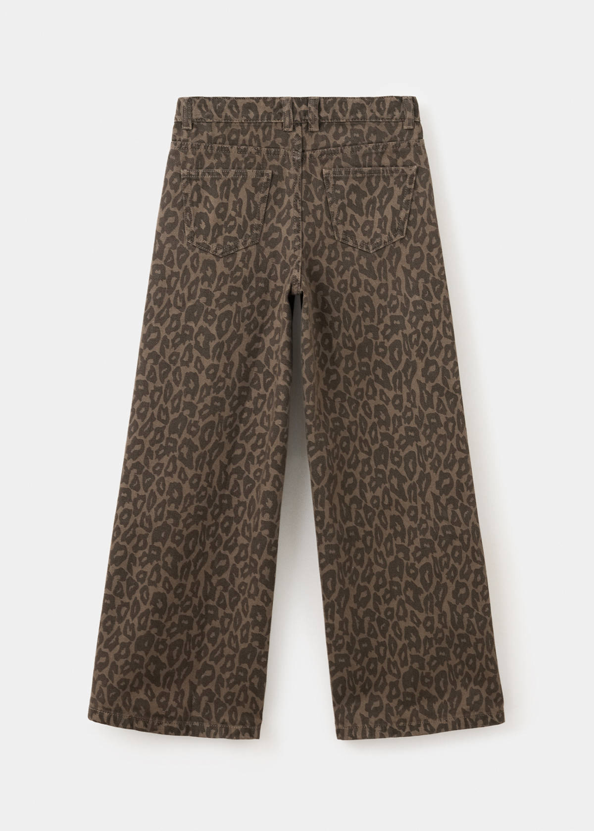 Wide leg animal print jeans — Brown
