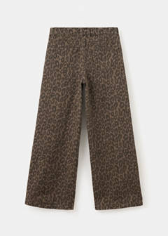 Wide leg animal print jeans — Brown 5