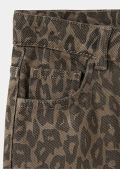 Wide leg animal print jeans — Brown 6