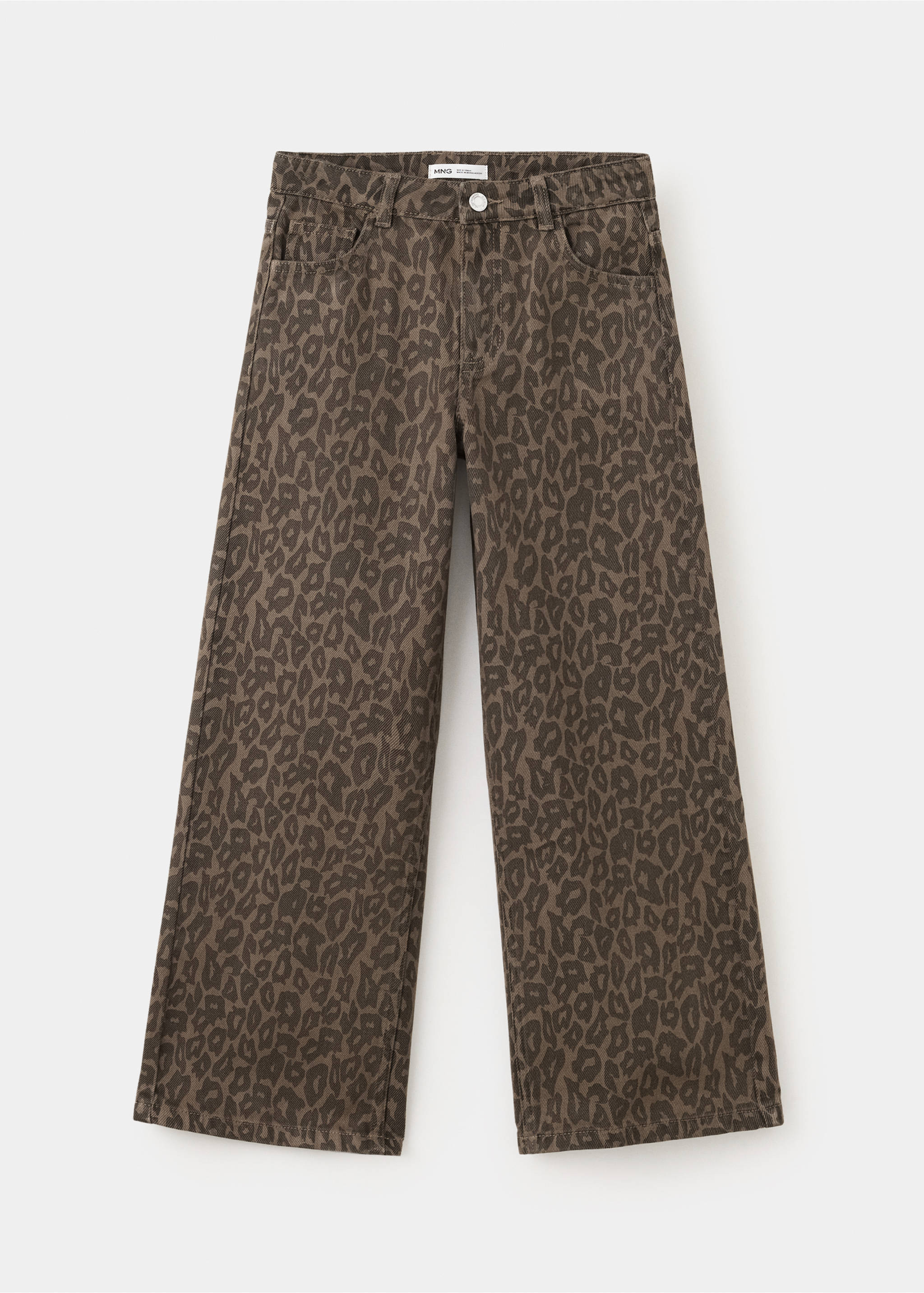 Wide leg animal print jeans - Article without model, Brown. Ref: 37004419-00.