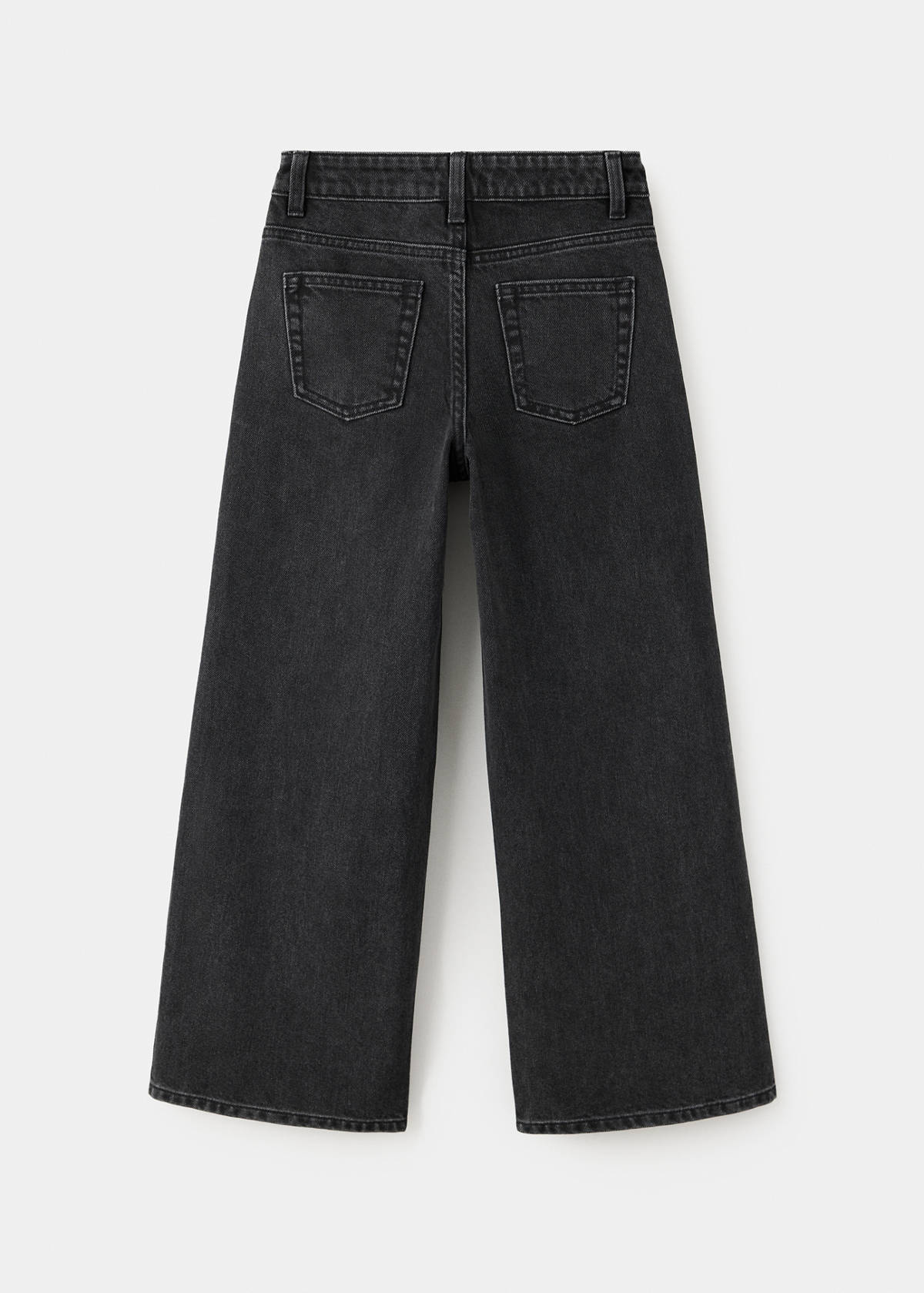 Wide leg jeans with glitter — Black denim