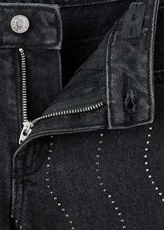 Wide leg jeans with glitter — Black denim 4