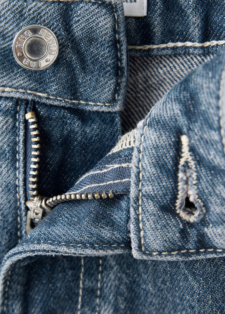 Straight-fit jeans with rhinestone detail — Dark Blue