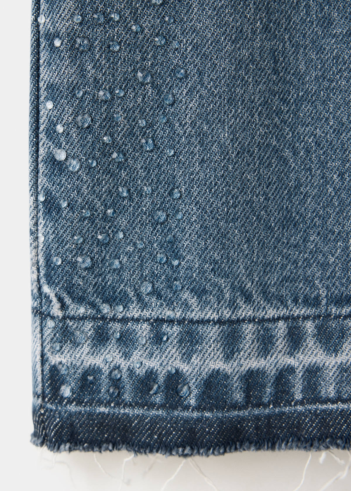 Straight-fit jeans with rhinestone detail — Dark Blue