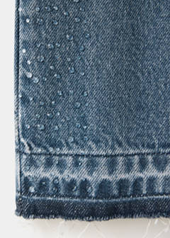 Straight-fit jeans with rhinestone detail — Dark Blue 8