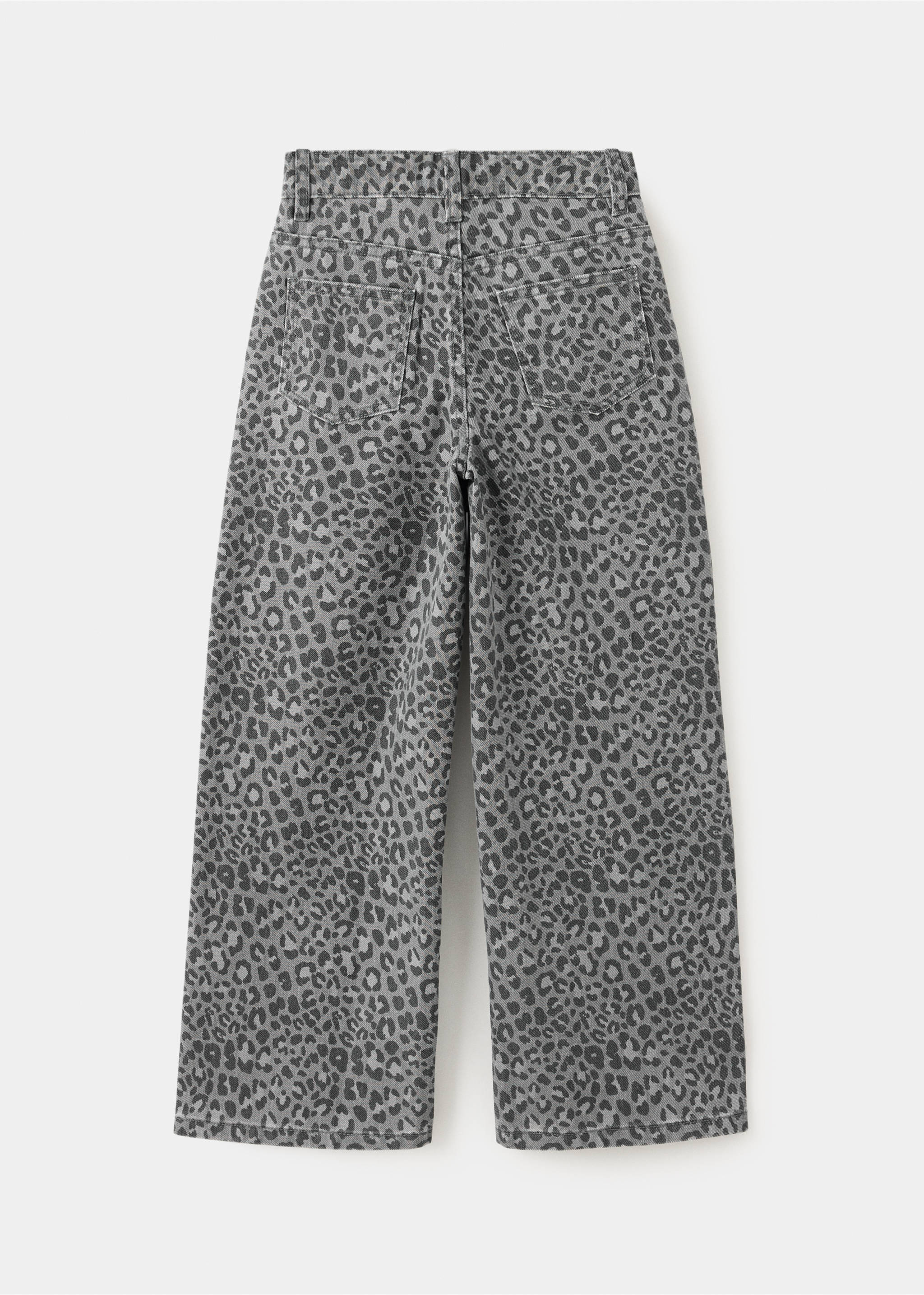 Leopard-print straight jeans - Reverse of the article, Charcoal. Ref: 37004422-00.