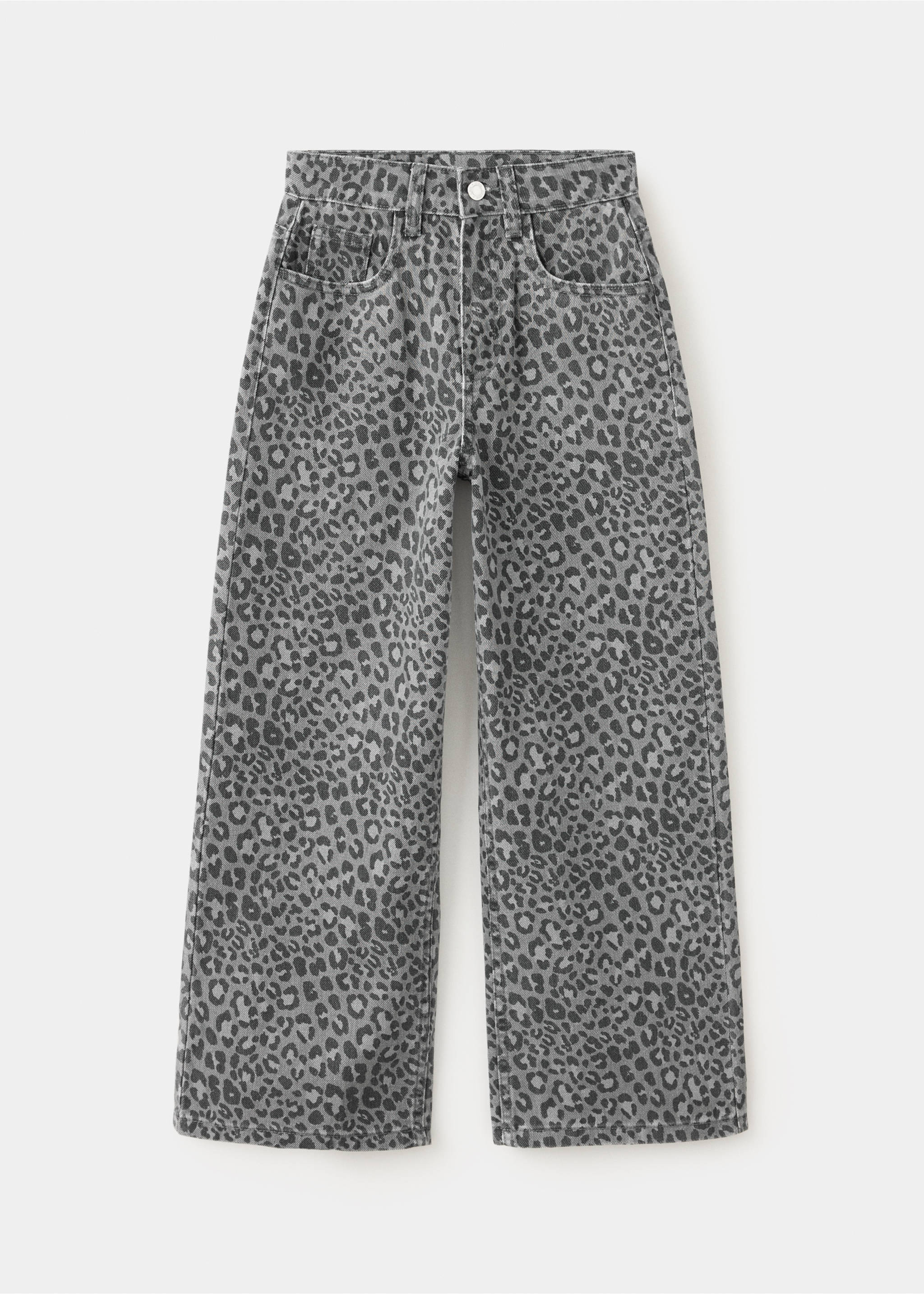 Leopard-print straight jeans - Article without model, Charcoal. Ref: 37004422-00.