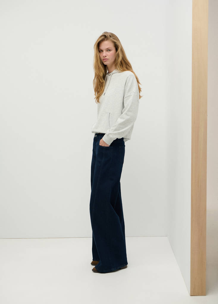 Wide-leg jeans with decorative stitching — Open Blue