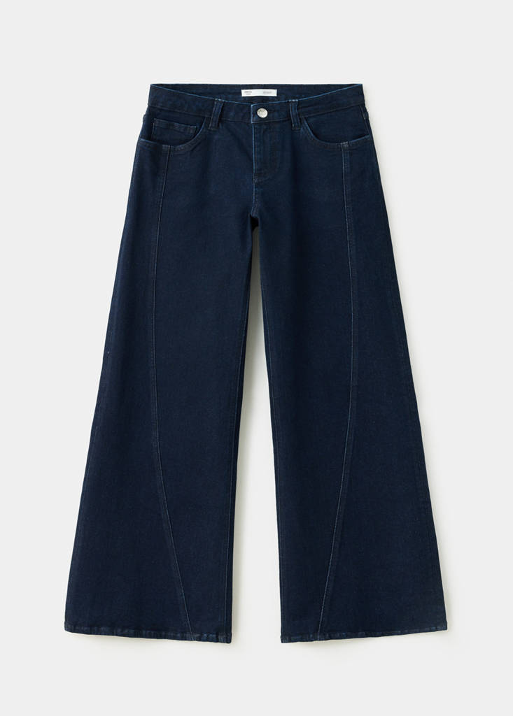 Wide-leg jeans with decorative stitching — Open Blue