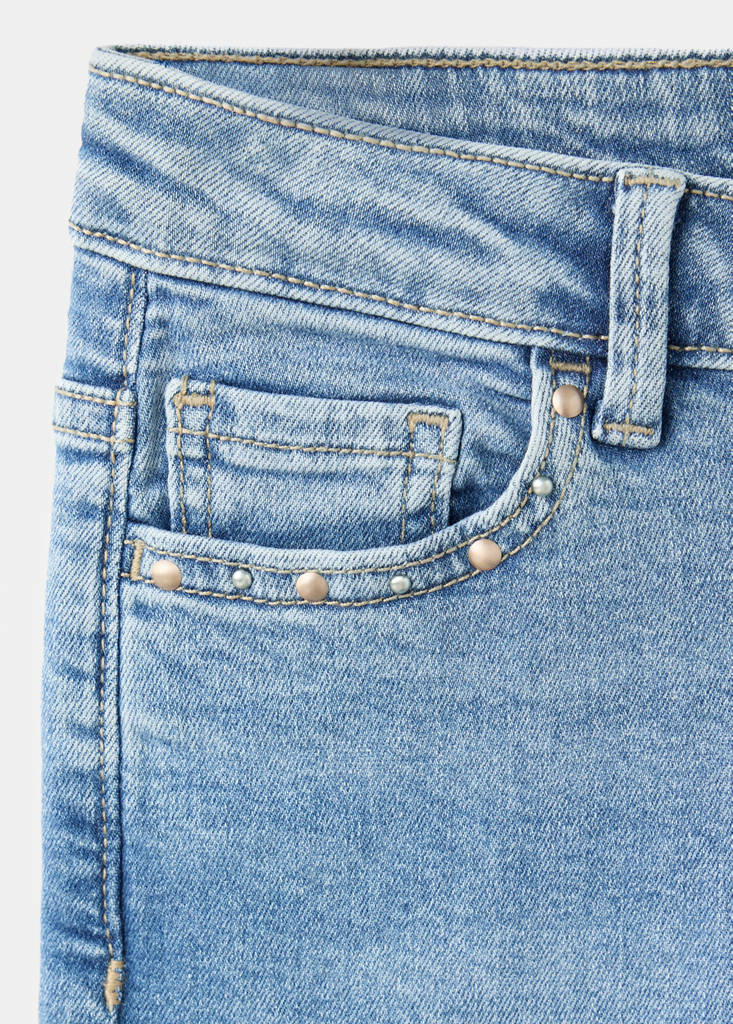 Skinny jeans with studs — Medium Blue