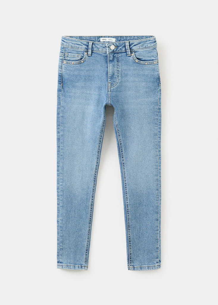 Skinny jeans with studs — Medium Blue