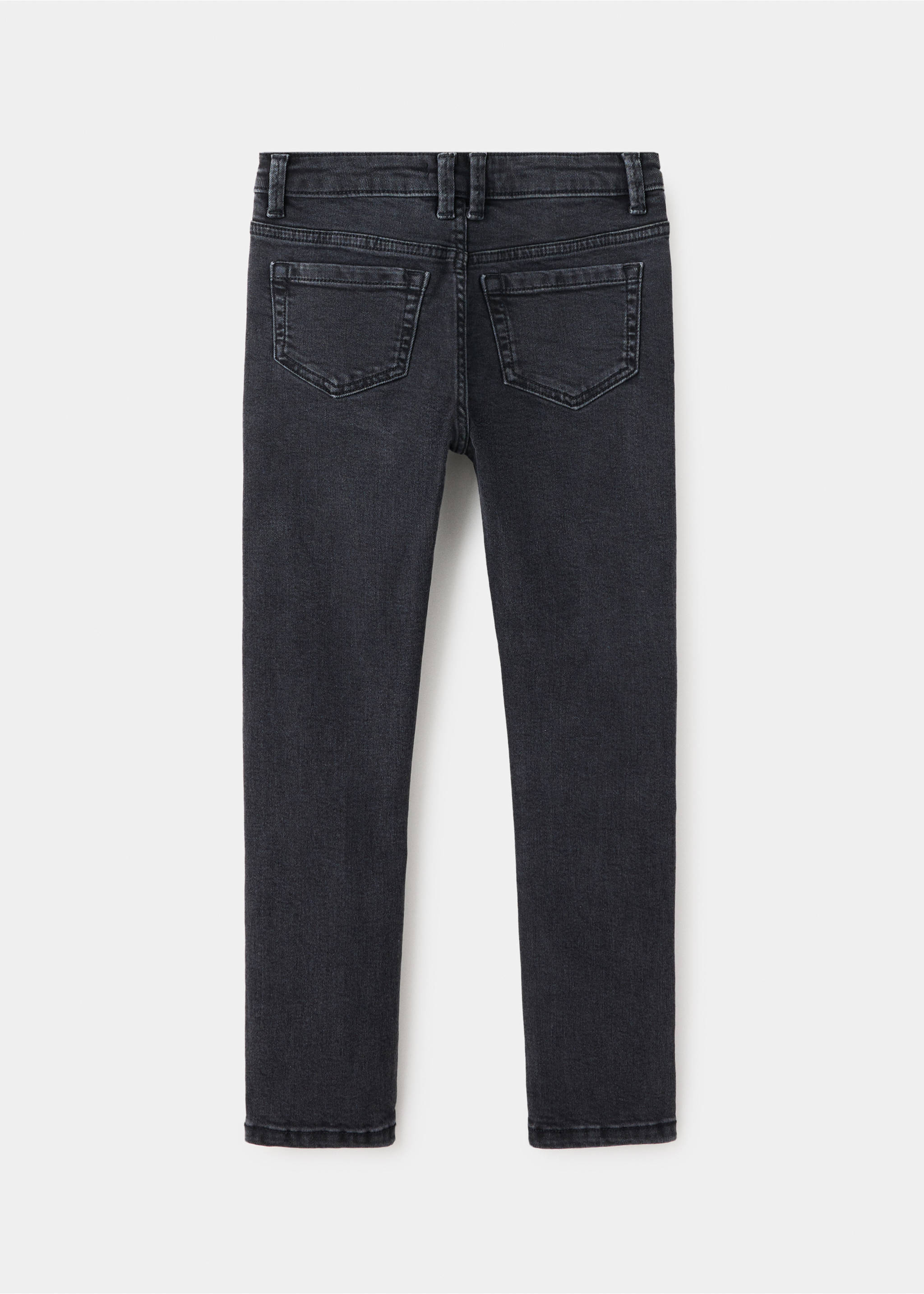 Skinny fit jeans with stud detail - Reverse of the article, Black denim. Ref: 37004425-00.