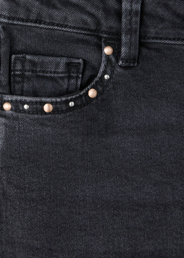 Skinny jeans with studs — Black denim