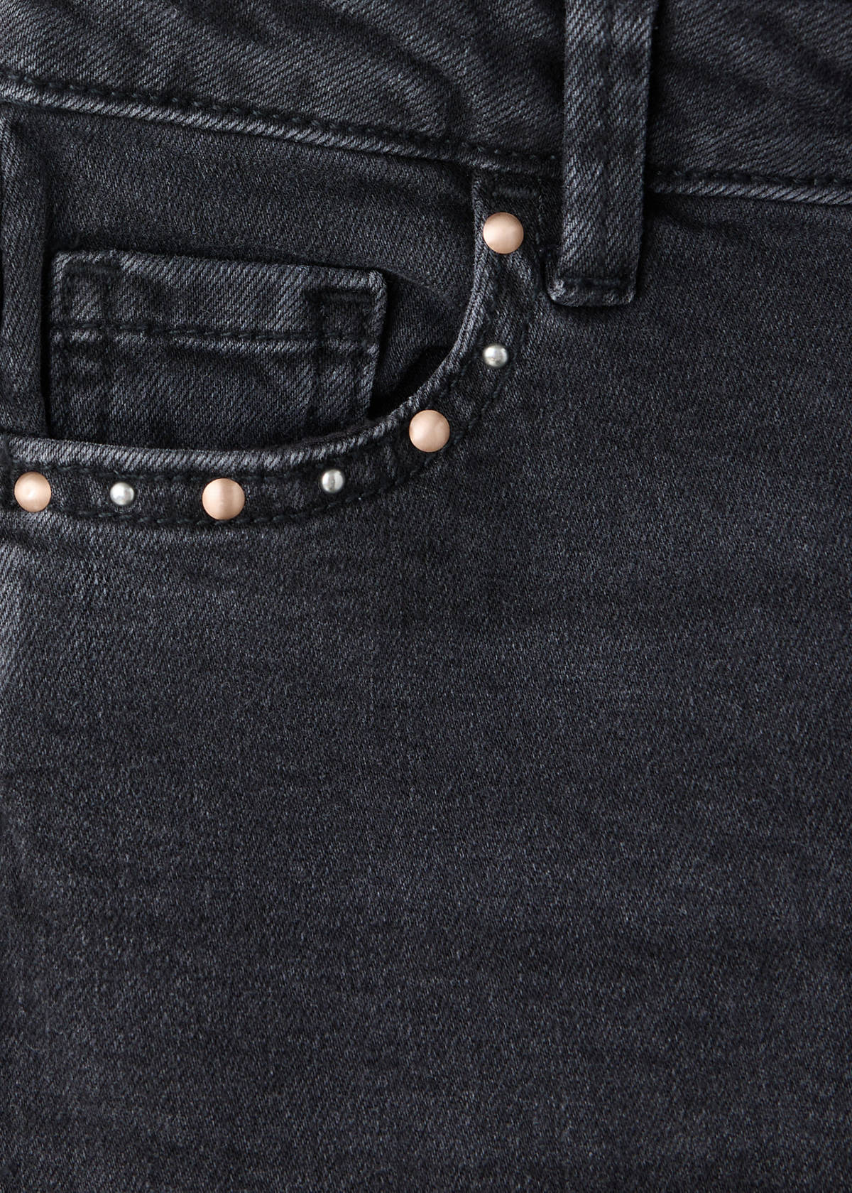 Skinny jeans with studs — Black denim