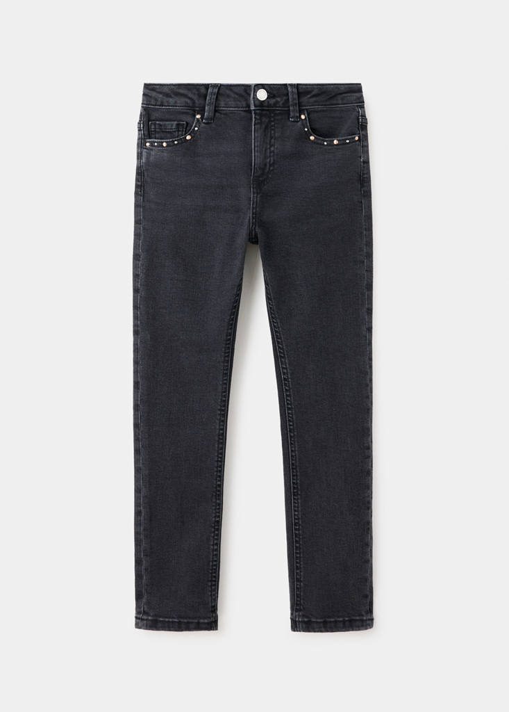 Skinny jeans with studs — Black denim