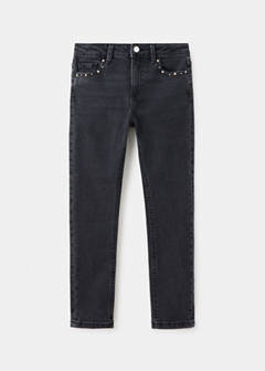 Skinny jeans with studs — Black denim 1