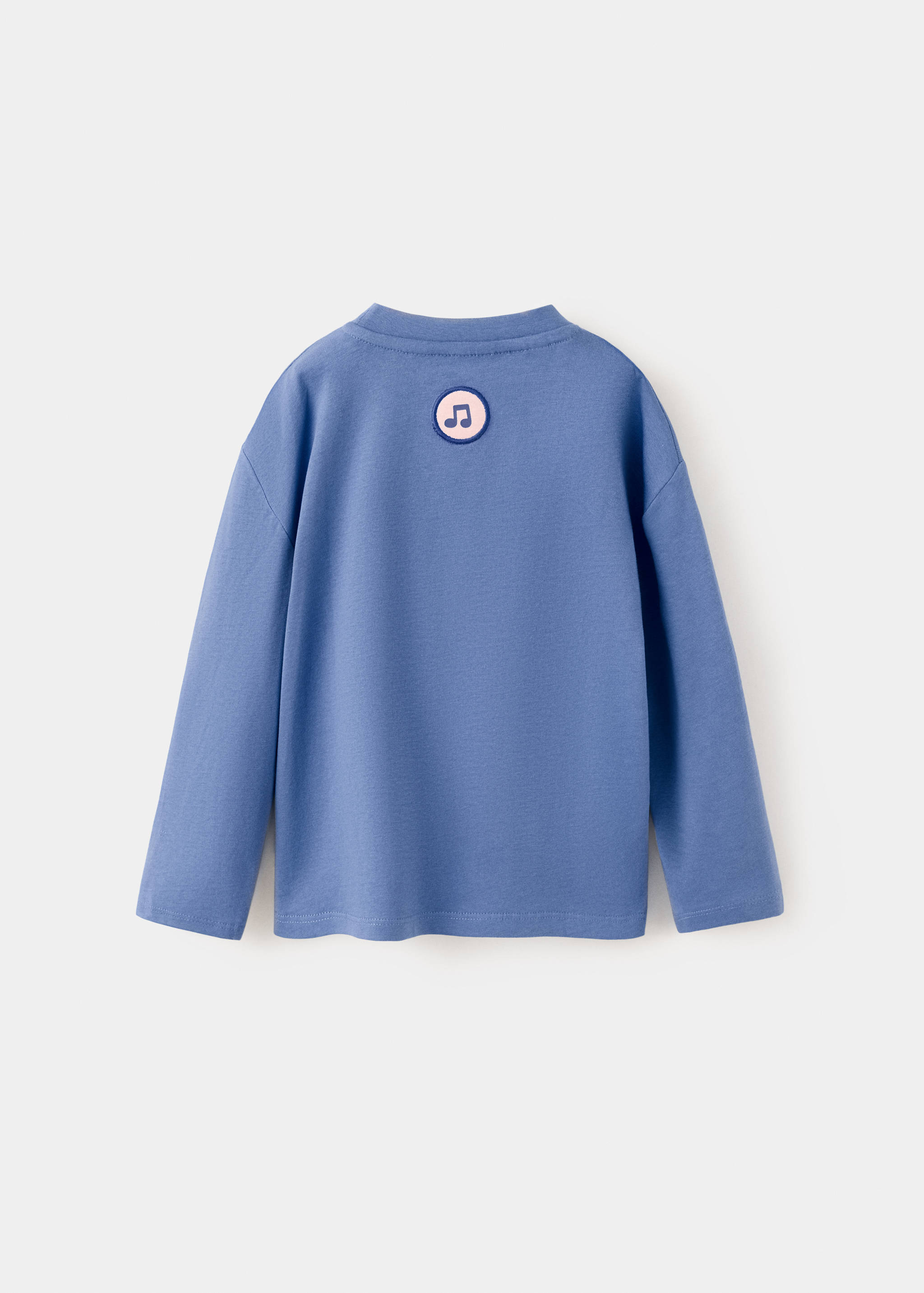 Long-sleeved t-shirt with embossed print - Reverse of the article