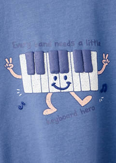Long-sleeved t-shirt with embossed print — Vibrant blue 4