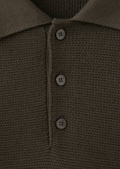 Fine-knit cotton-blend polo shirt — Brown 9