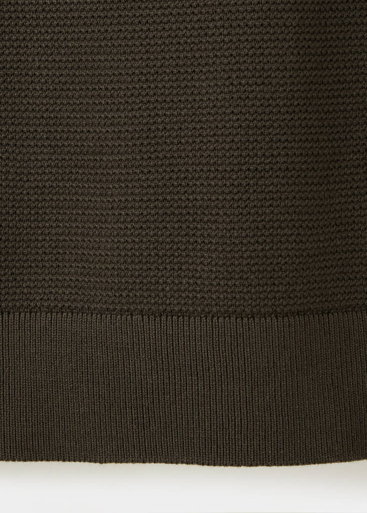 Fine-knit cotton-blend polo shirt — Brown