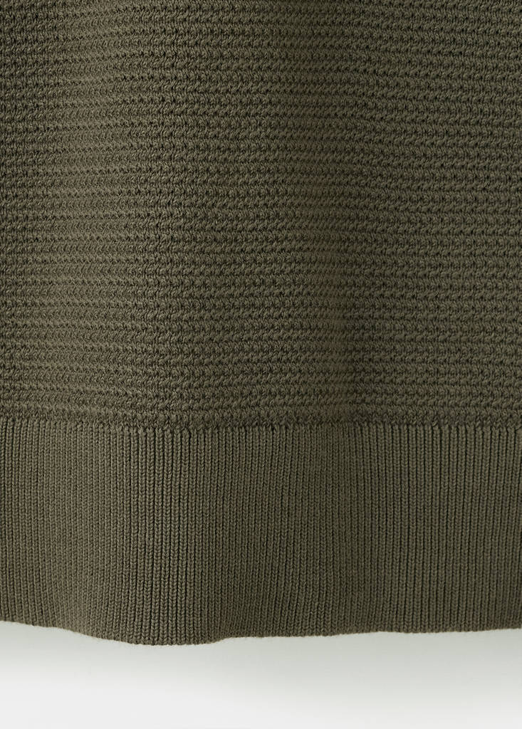 Fine-knit cotton-blend polo shirt — Olive Green