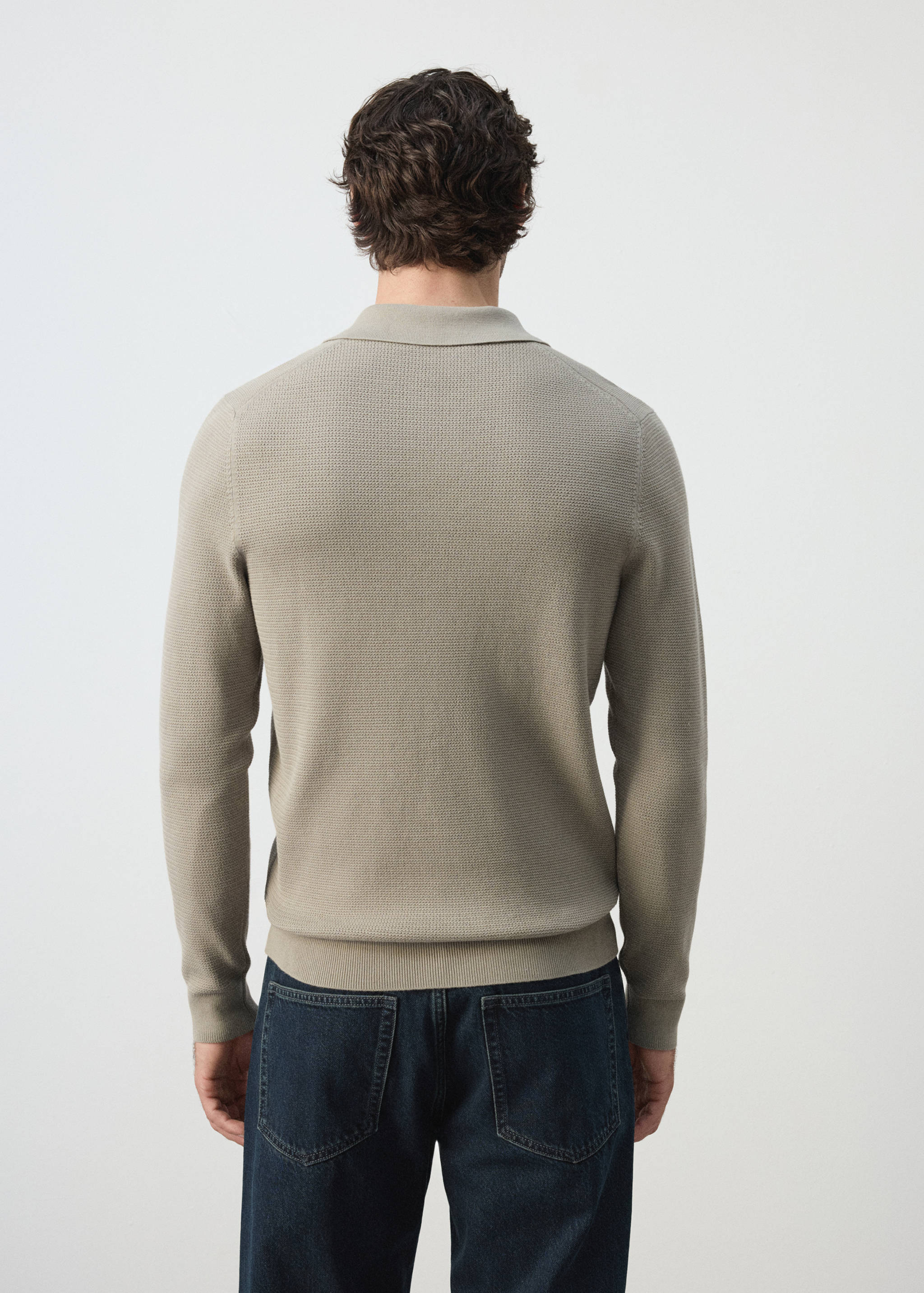 Polo en maille fine en mélange de coton - Verso de l’article