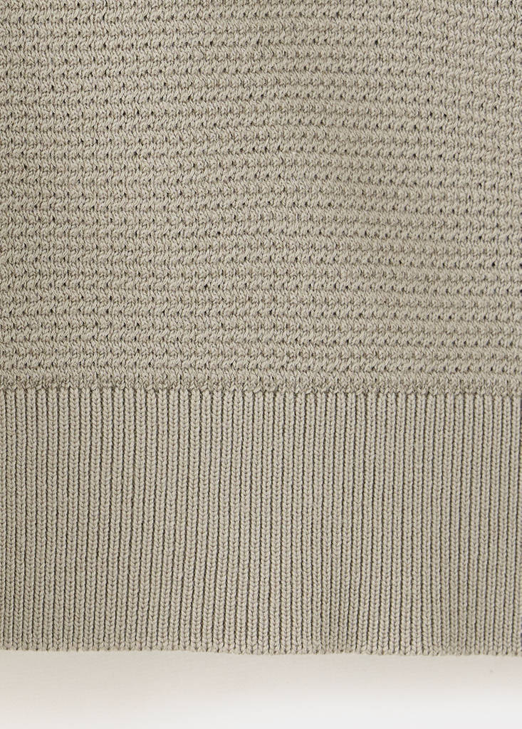Fine-knit cotton-blend polo shirt — Mink Grey