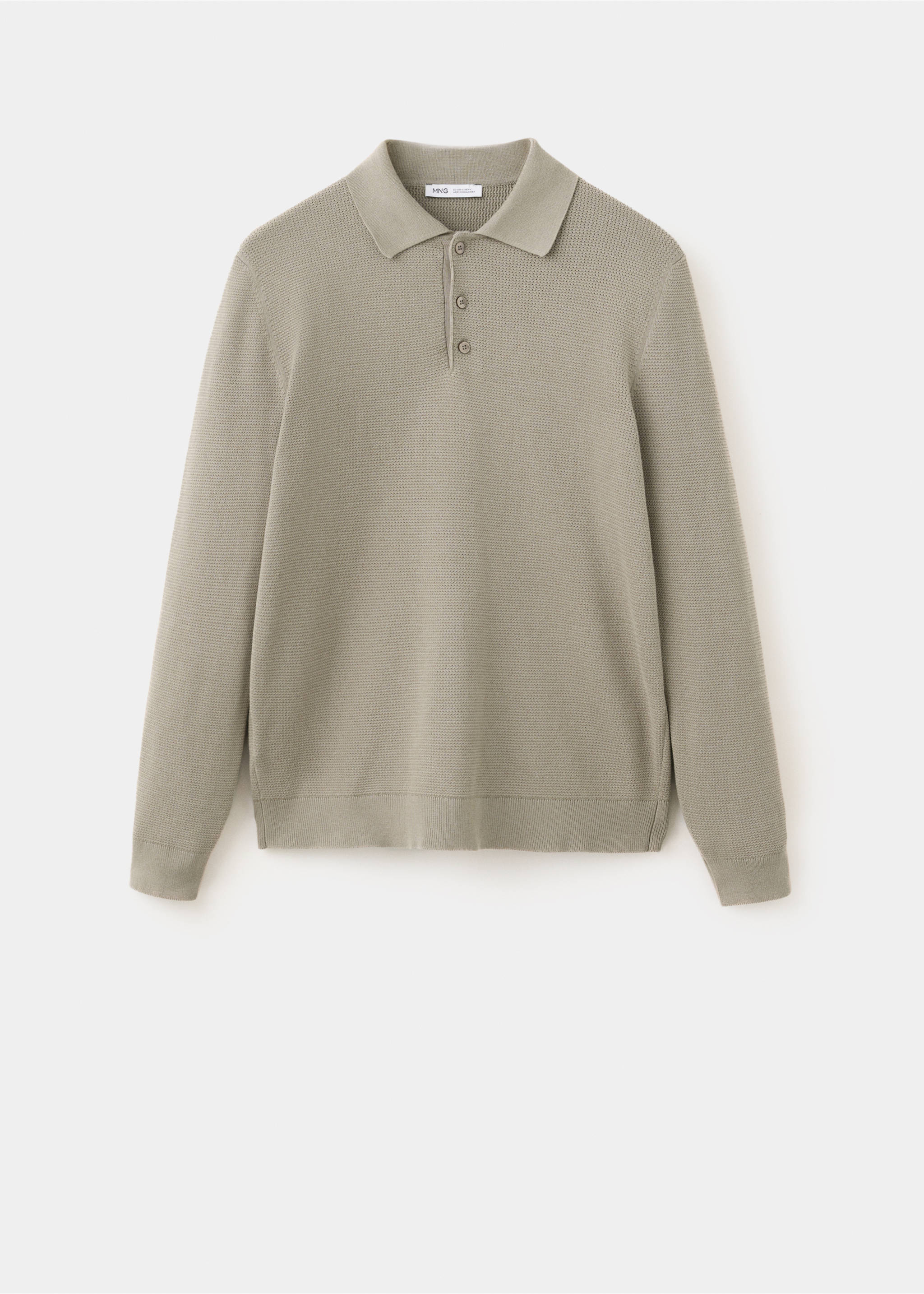 Polo en maille fine en mélange de coton - Article sans modèle, Gris vison. Ref: 37004427-00.