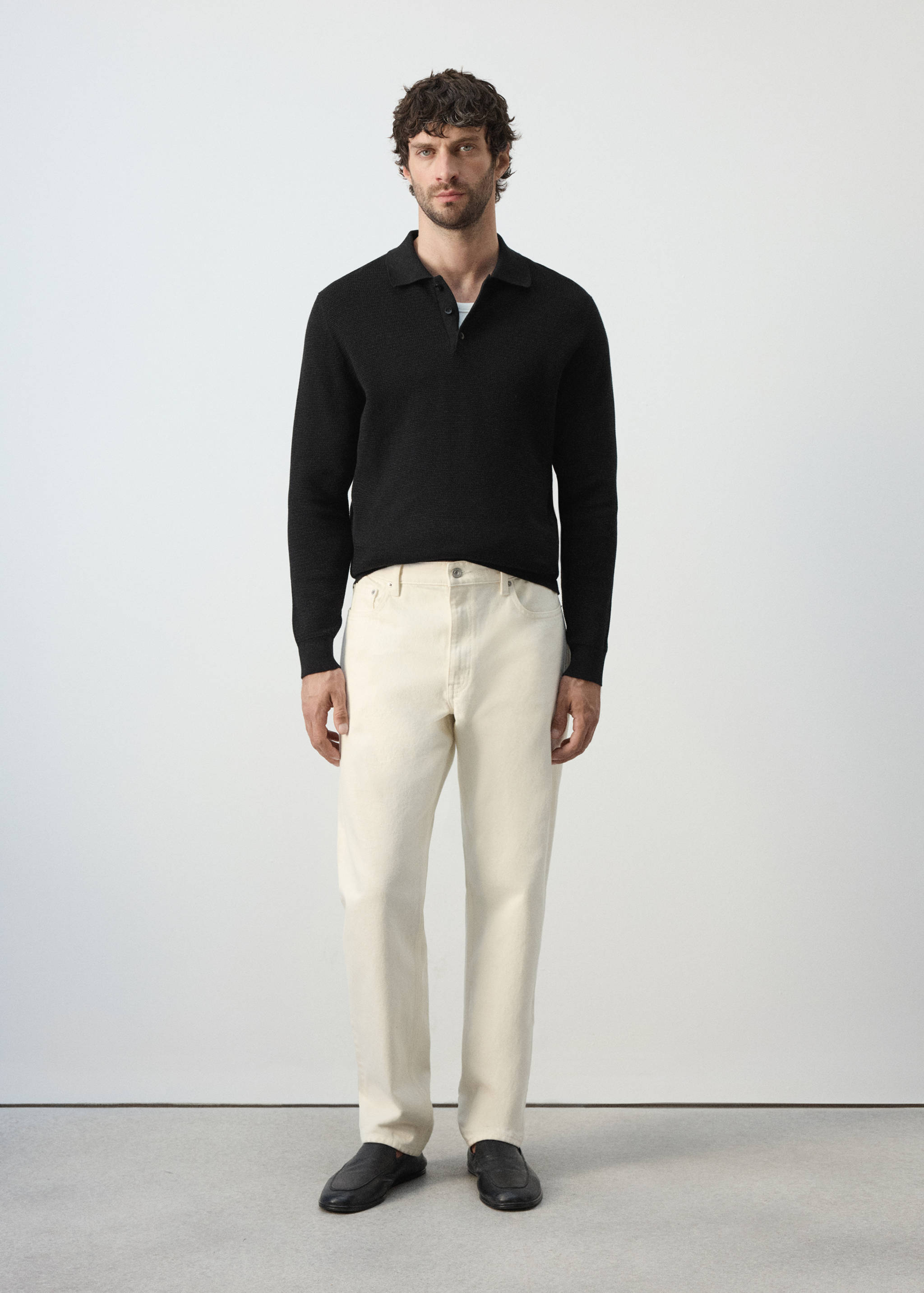 Polo en maille fine en mélange de coton - Plan général