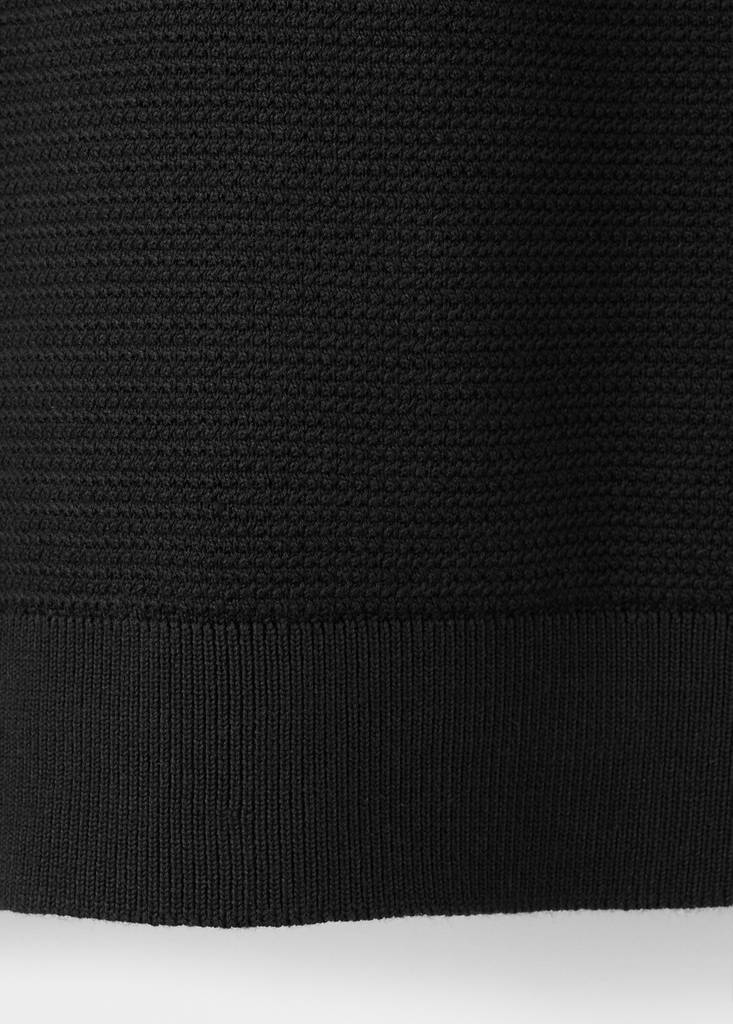 Fine-knit cotton-blend polo shirt — Black