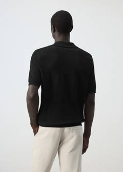 100% cotton fine knit polo — Black 3