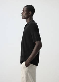 100% cotton fine knit polo — Black 5