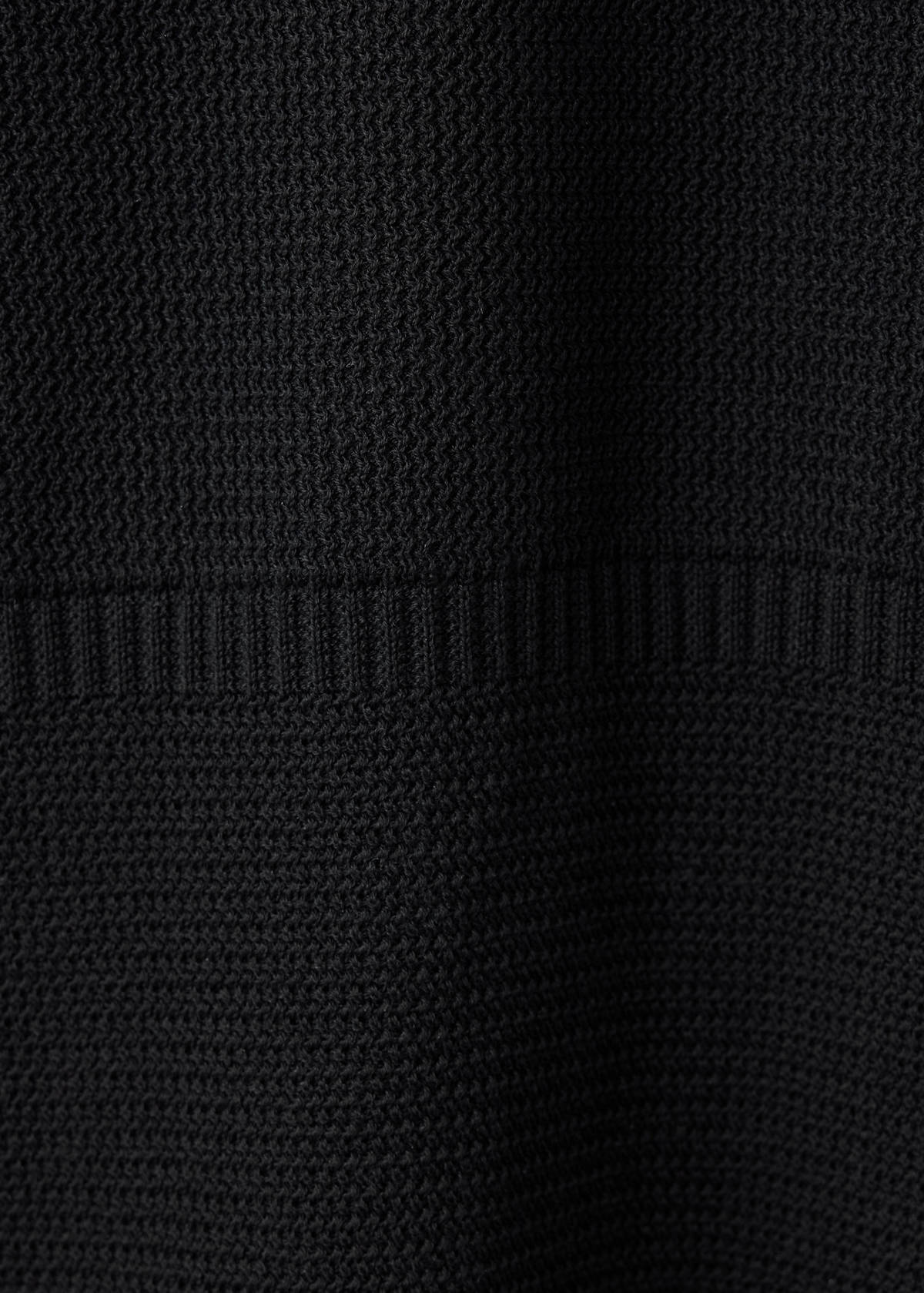 100% cotton fine knit polo — Black