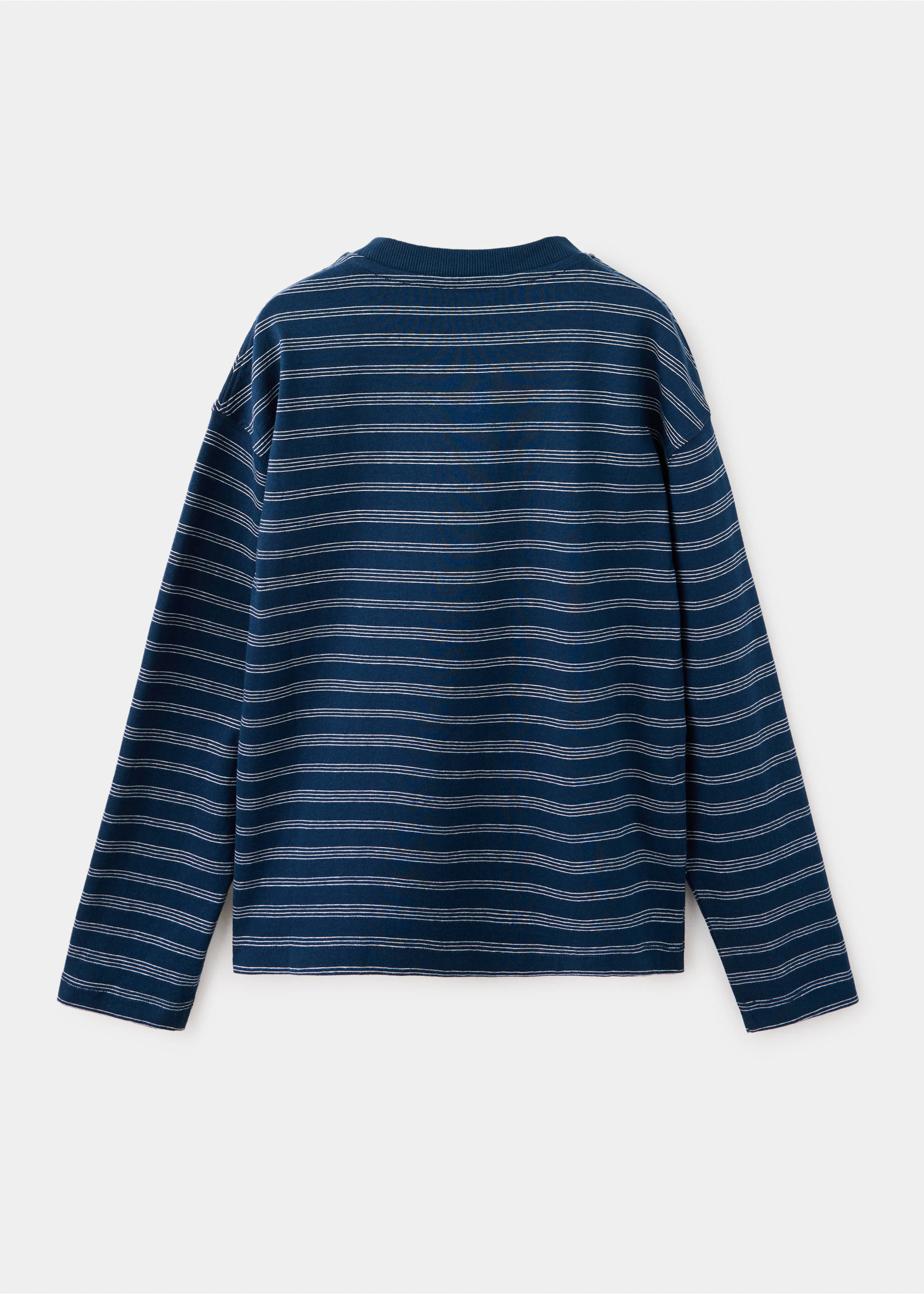 Striped oversized t-shirt - Reverse of the article, Navy. Ref: 37004429-00.