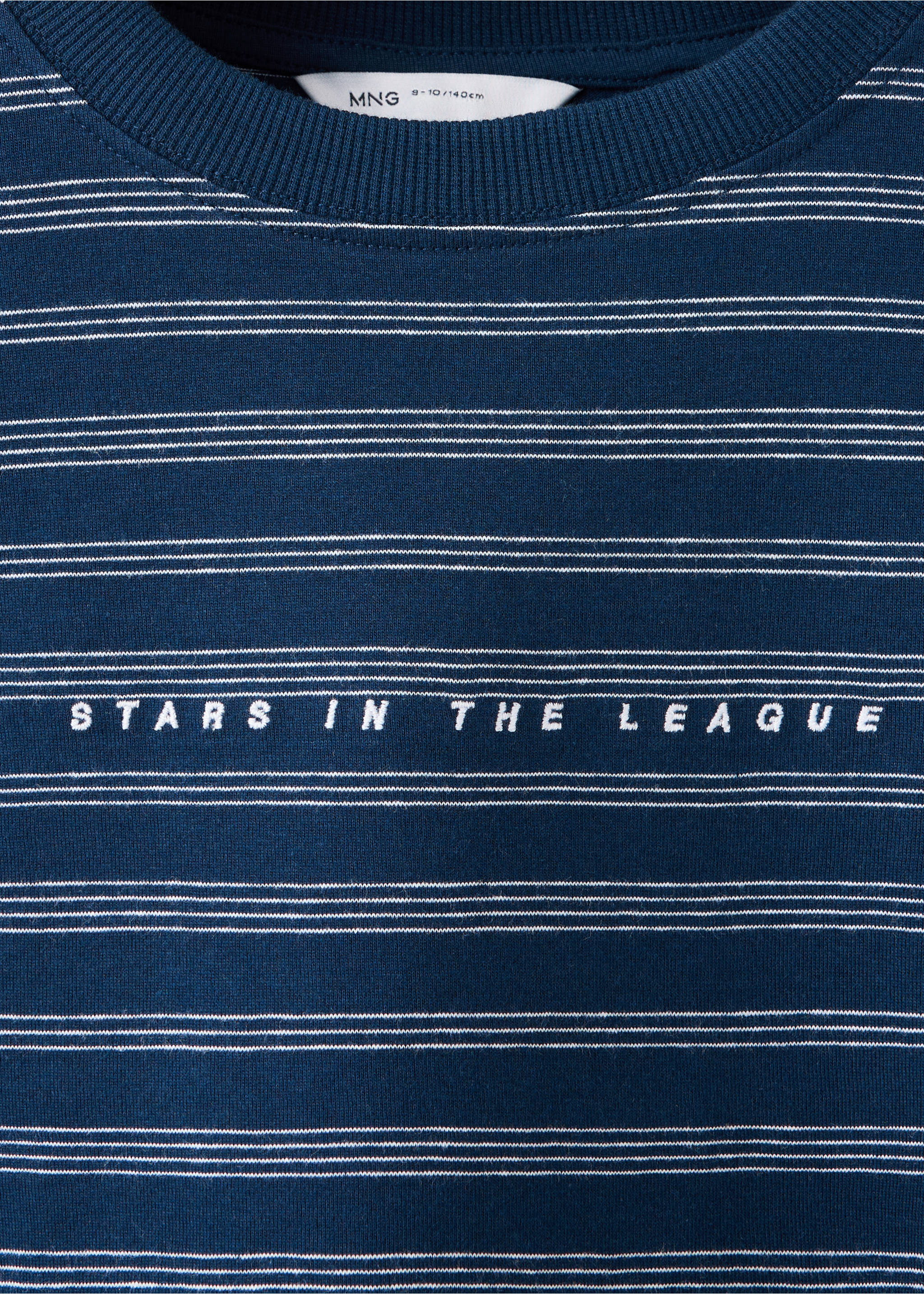 Striped oversized t-shirt - Details of the article 0, Navy. Ref: 37004429-00.