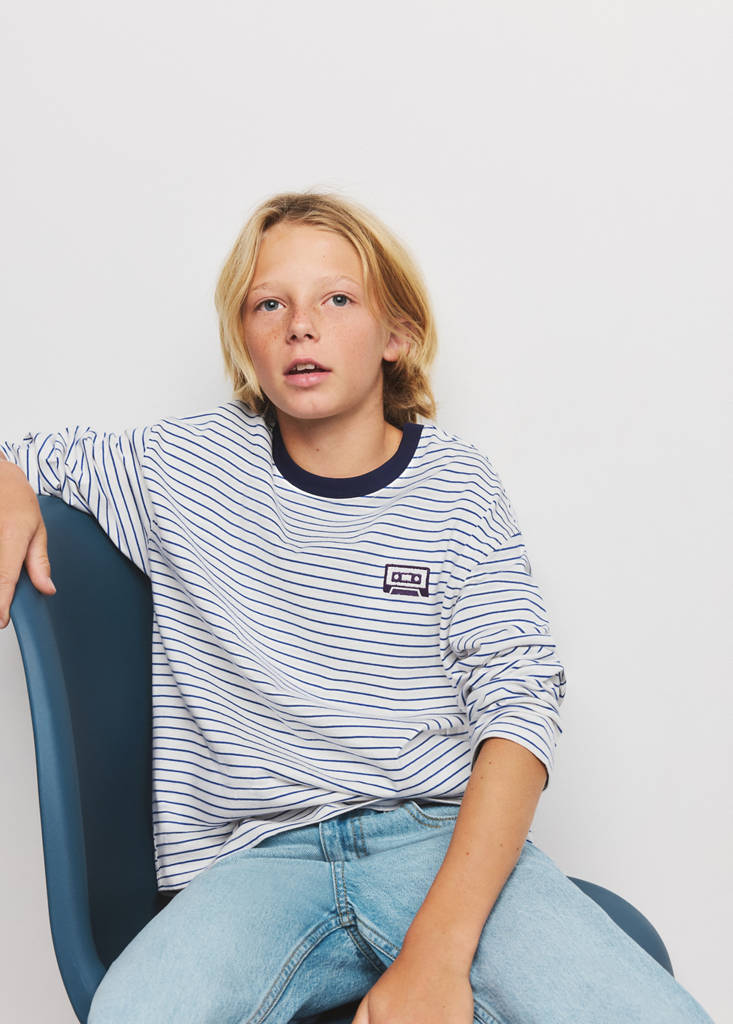 Striped oversized t-shirt — White