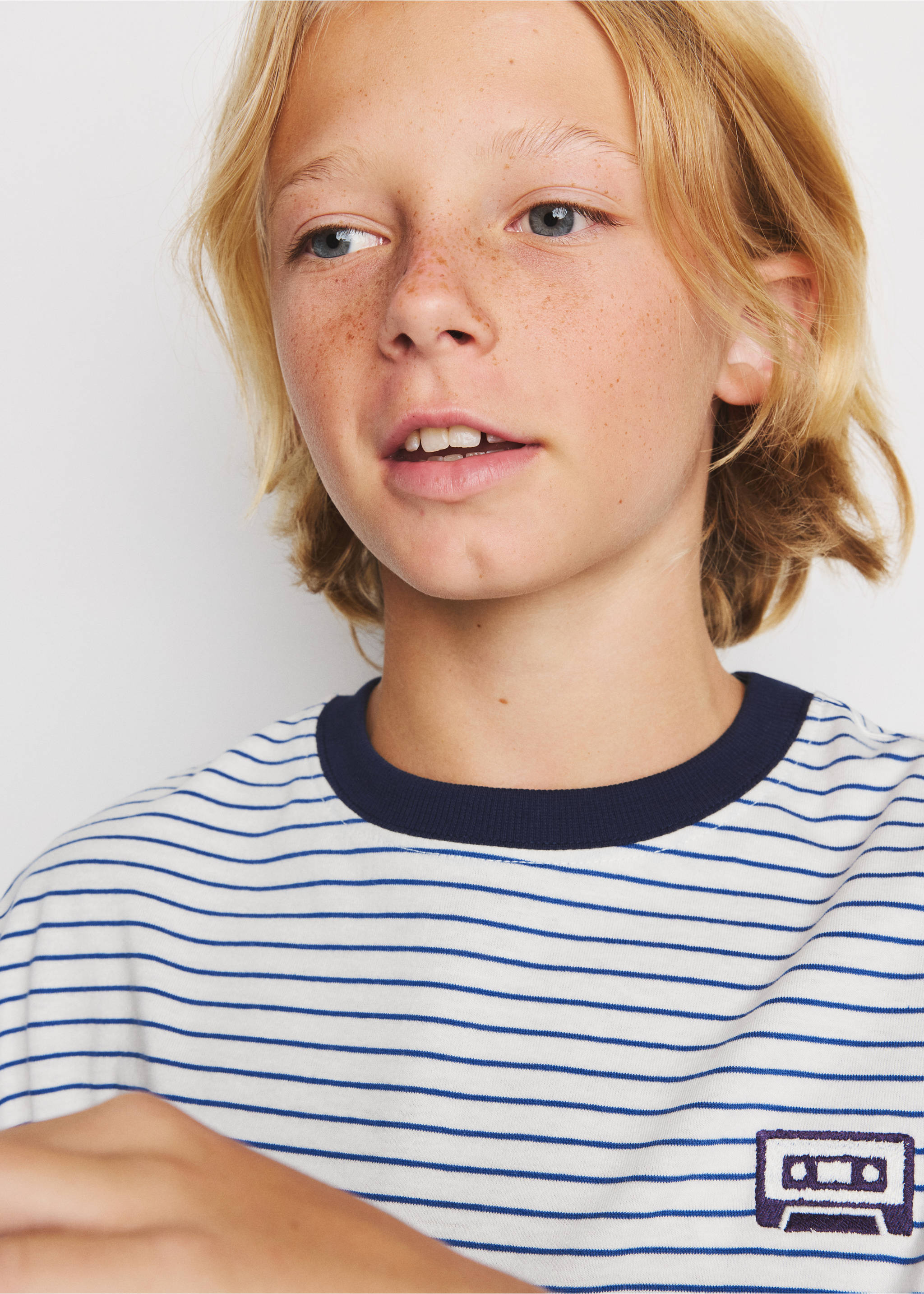 T-shirt oversize rayures - Détail de l'article 1, Blanc. Ref: 37004430-00.