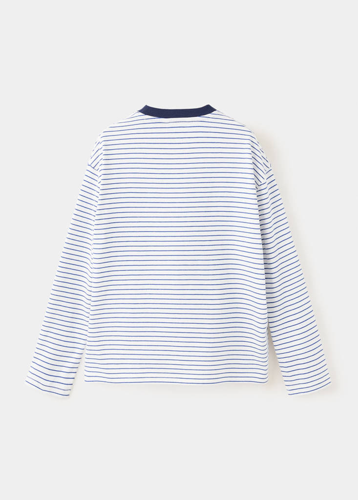 Striped oversized t-shirt — White