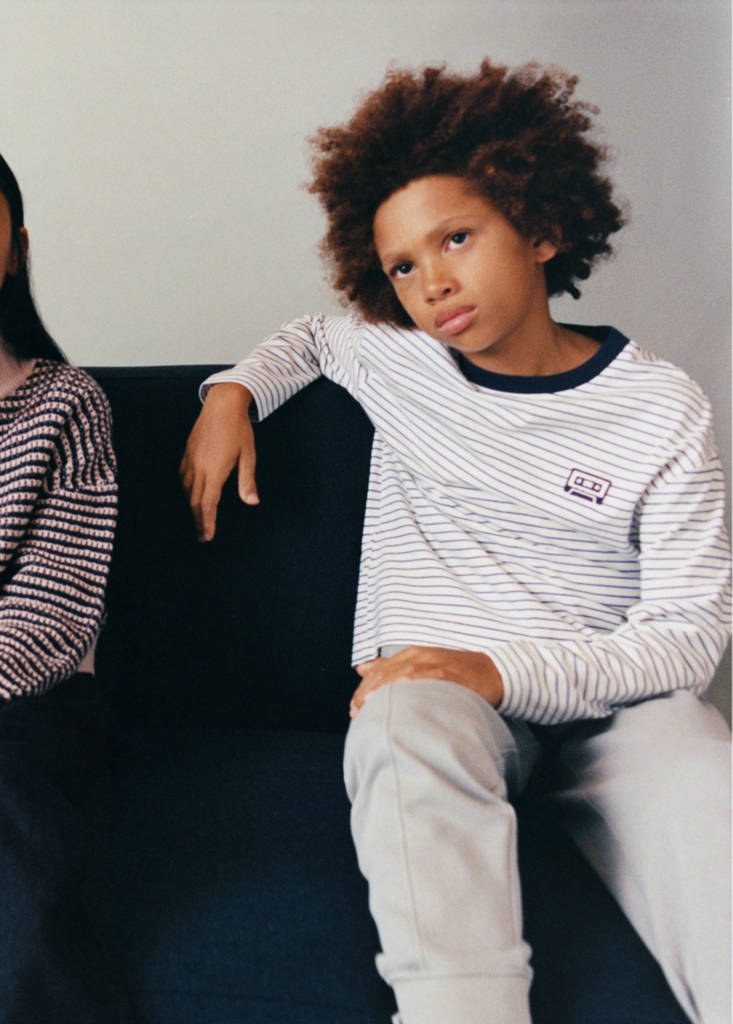 Striped oversized t-shirt — White
