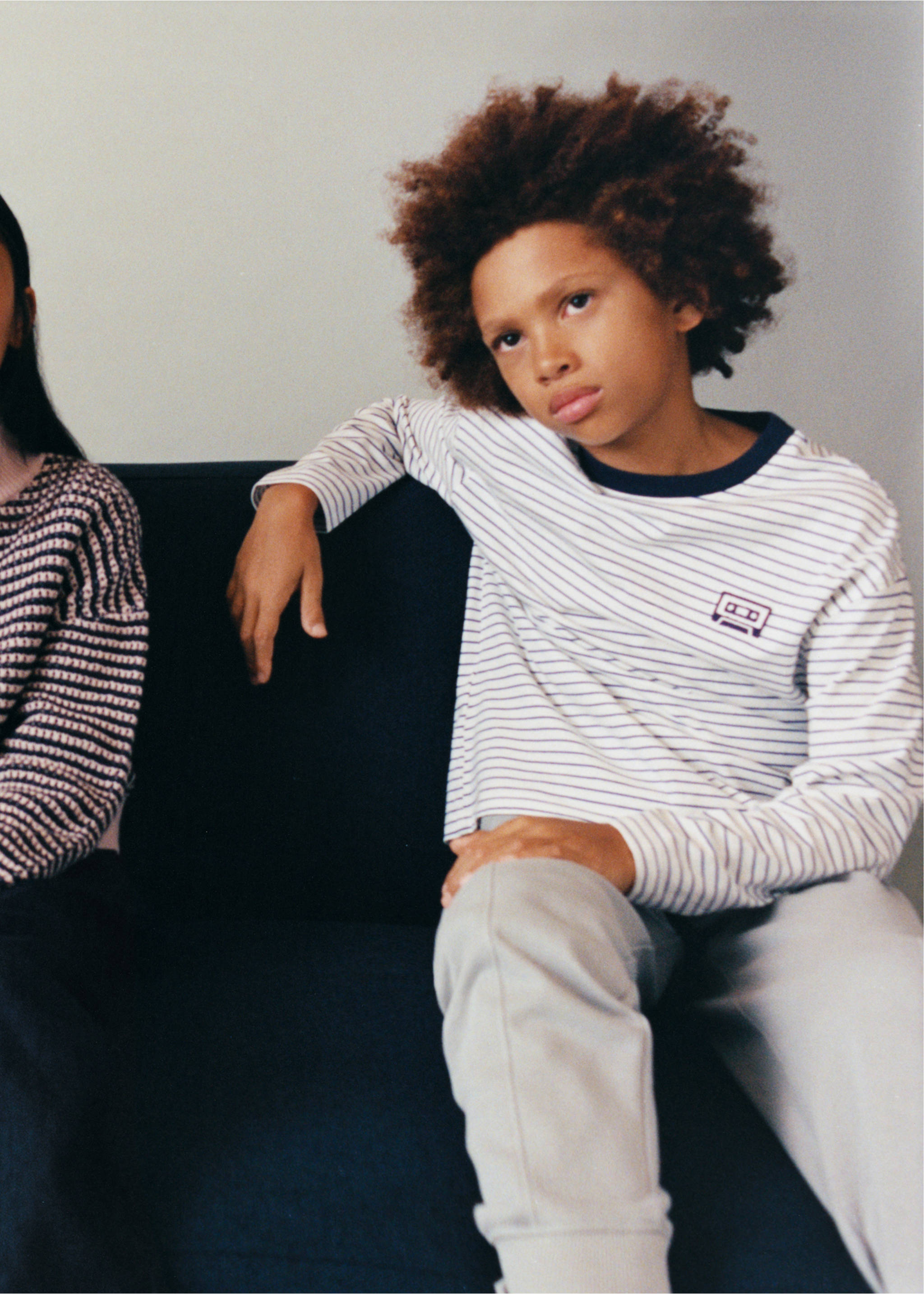 T-shirt oversize rayures - Détail de l'article 5, Blanc. Ref: 37004430-00.