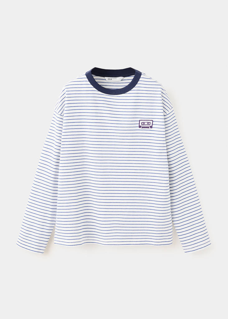 Striped oversized t-shirt — White