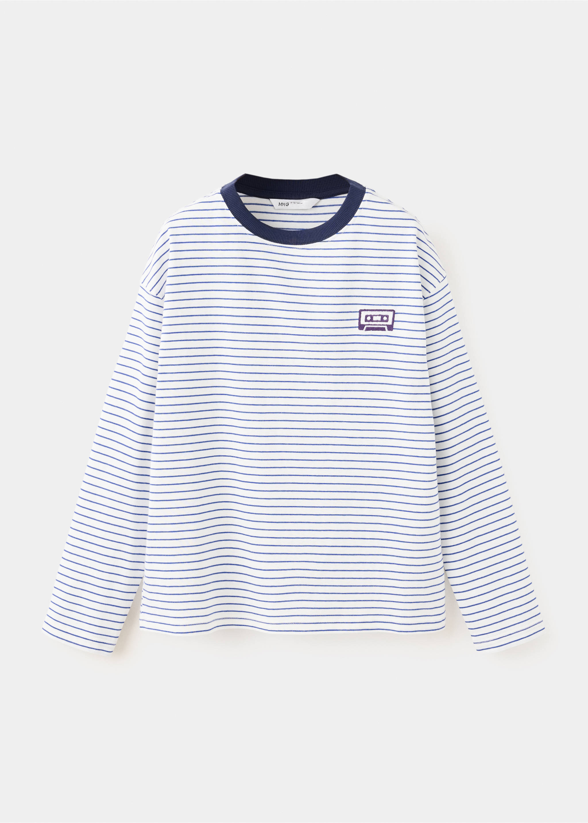 T-shirt oversize rayures - Article sans modèle, Blanc. Ref: 37004430-00.