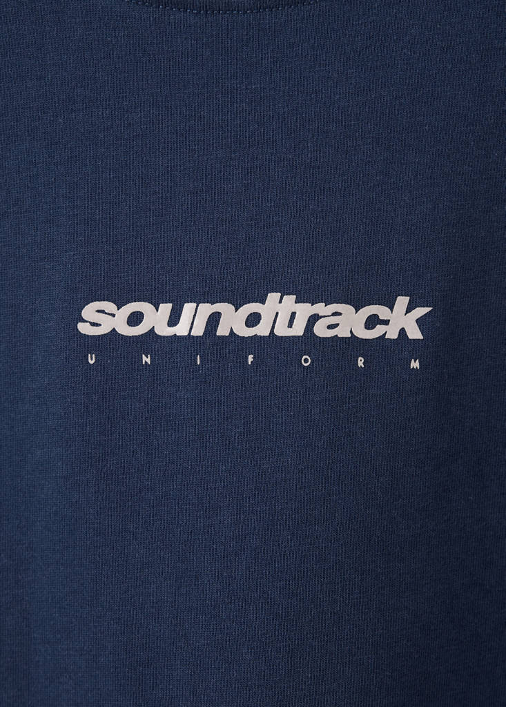 Oversized T-shirt with printed details — Navy