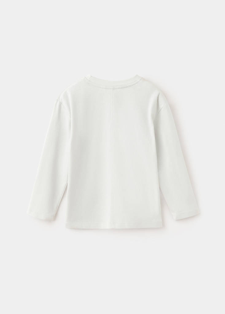 Printed cotton-blend t-shirt — White
