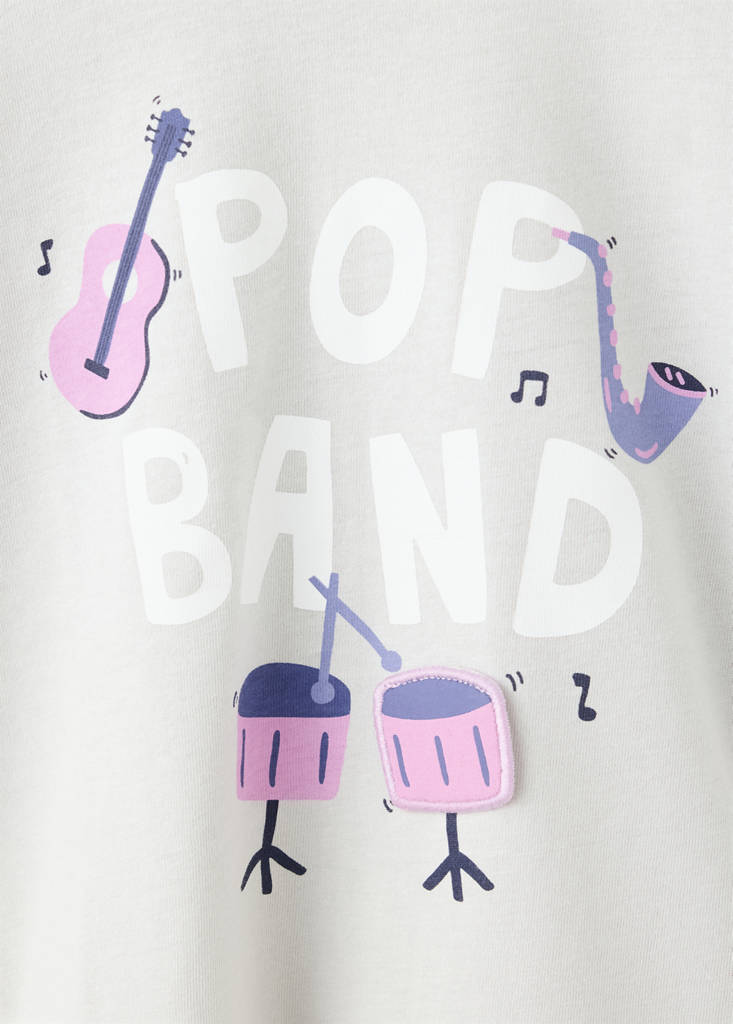 Printed cotton-blend t-shirt — White