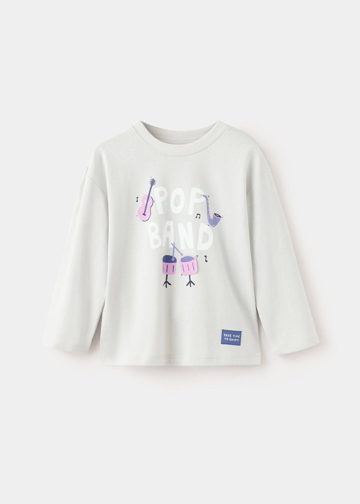 Printed cotton-blend t-shirt — White