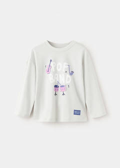 Printed cotton-blend t-shirt — White 1