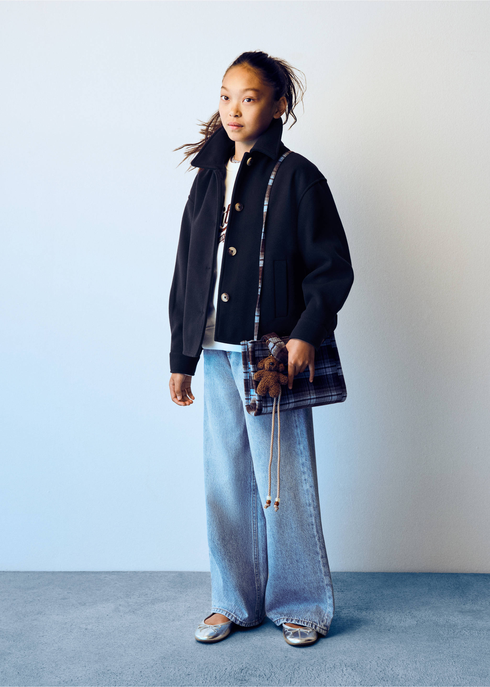 Cloth coat with pockets - General plane, Navy. Ref: 37004433-00.